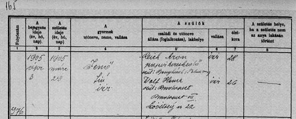 Documents found in the course of family tree research: Portrait of Jenő Rejtő